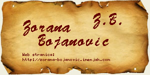 Zorana Bojanović vizit kartica